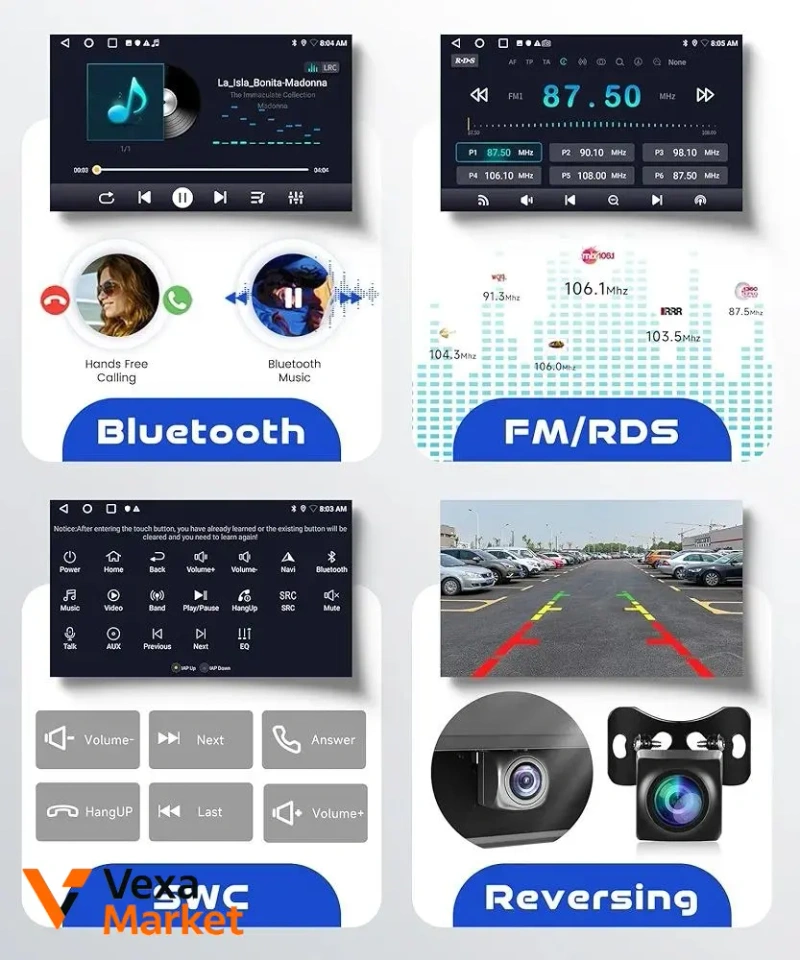 VECHTEL Autoradio 2G+64G Android 15 для Mercedes-Benz C-Class, CLK, G-Class W203, W209, W463, Viano, Vito W639 — фото 8