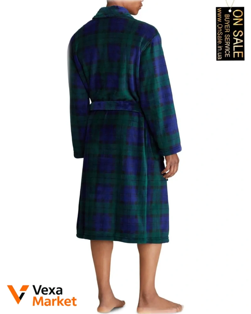 Мужской халат Polo Ralph Lauren микрофибра в клетку — фото 2