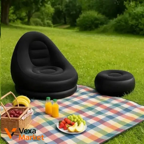 ΠΠ°Π΄ΡΠ²Π½Π΅ ΠΊΡΡΡΠ»ΠΎ Π· ΠΏΡΡΠΈΠΊΠΎΠΌ 2Π²1 Air Sofa (116Ρ
98Ρ
83ΡΠΌ, Π΄ΠΎ 100ΠΊΠ³) + ΠΠ°ΡΠΎΡ