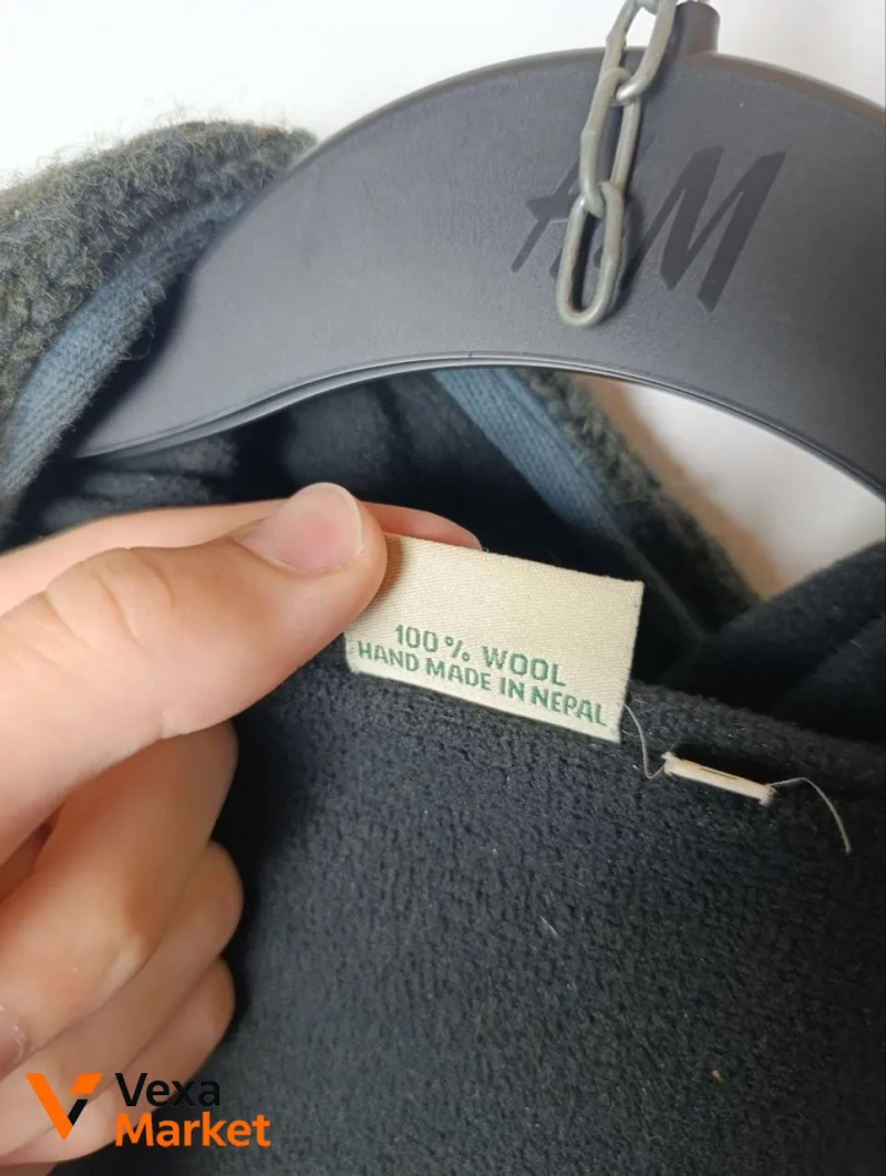 Pachamama 100% wool handknit zip hoodie L/XL — фото 8