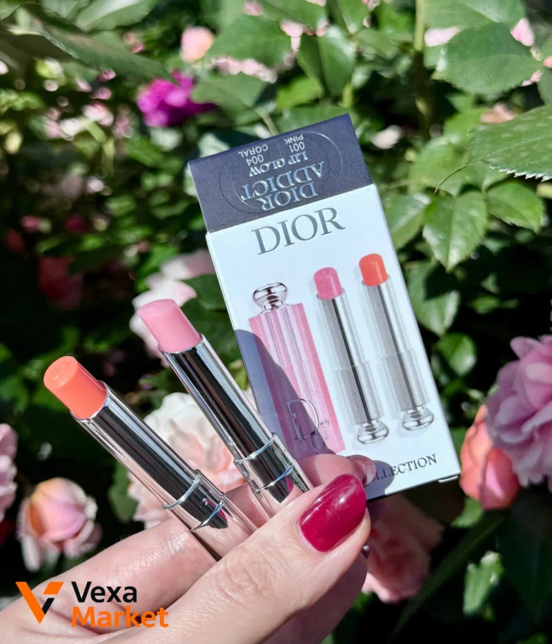 Набір бальзамів для губ Dior Addict Lip Glow (Мініатюри) 001 Pink, 004 Coral — фото 5