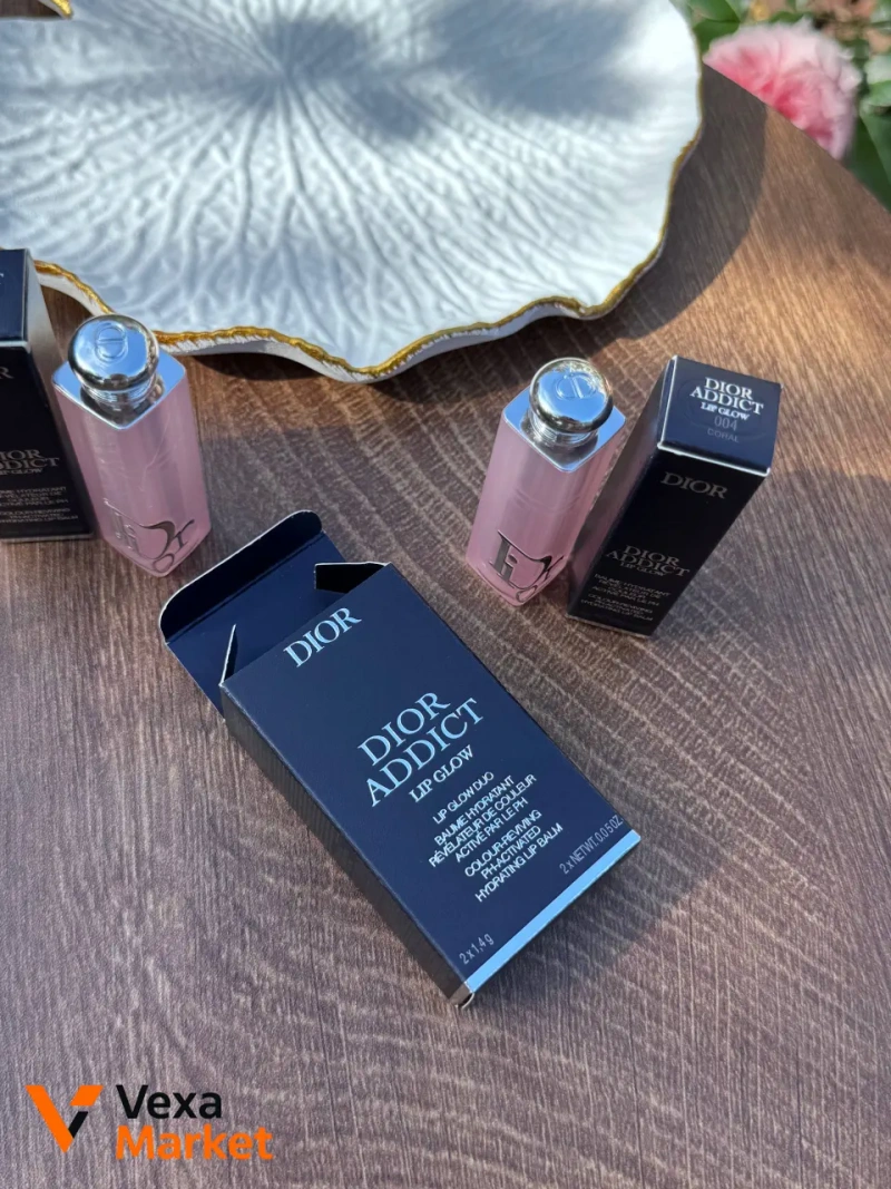 Набір бальзамів для губ Dior Addict Lip Glow (Мініатюри) 001 Pink, 004 Coral — фото 7