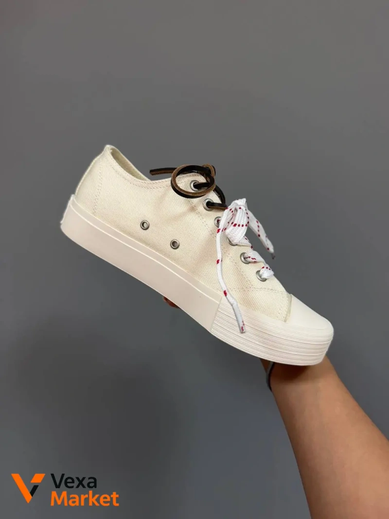 Miu Miu Washed Denim Light Cream Женские кроссовки — фото 5