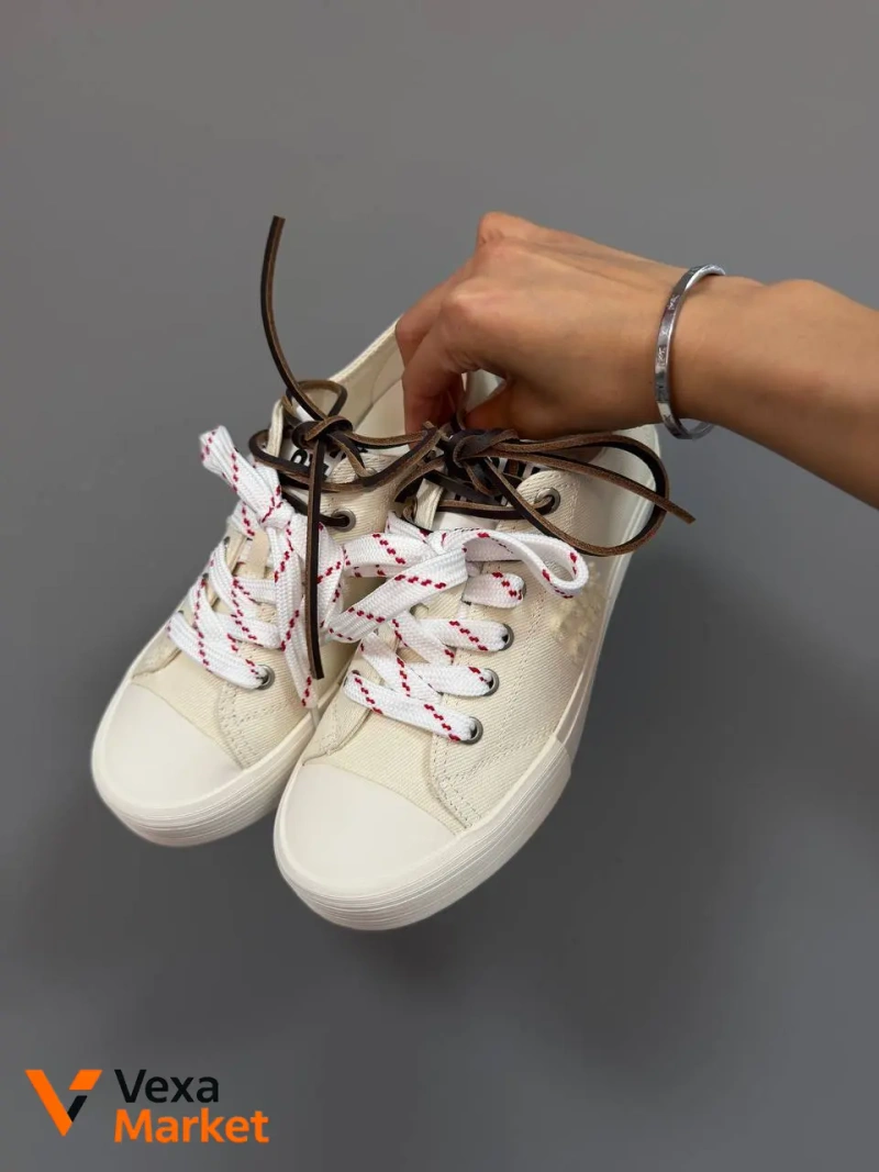 Miu Miu Washed Denim Light Cream Женские кроссовки — фото 8