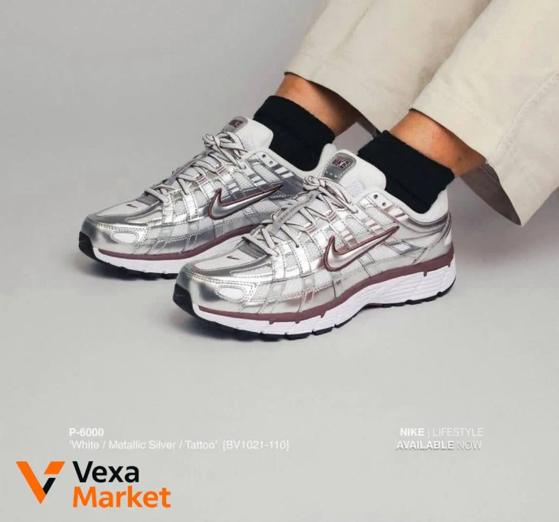 Nike P-6000 White / Metallic Silver / Tattoo (BV1021-110) — фото 2