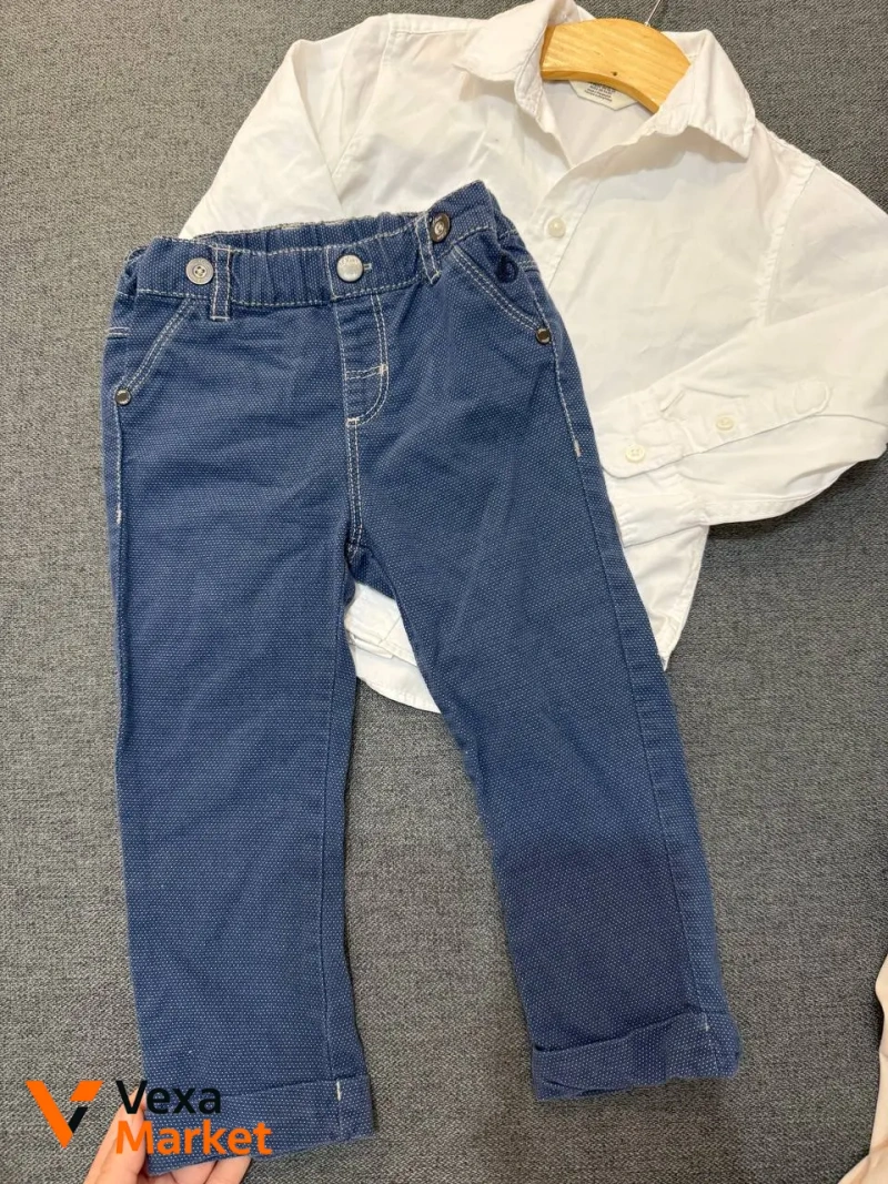 Біла сорочка H&M для хлопчика 86/92 см — фото 3