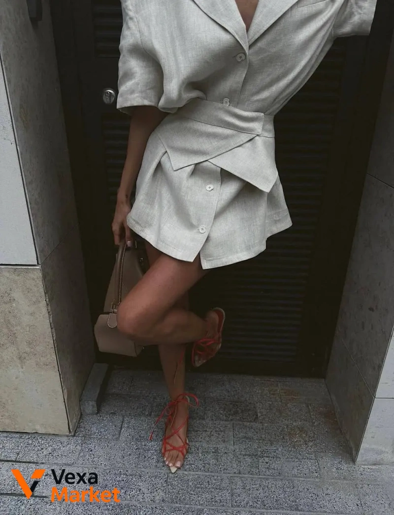 Сукня з корсетним поясом льон Туреччина — фото 5