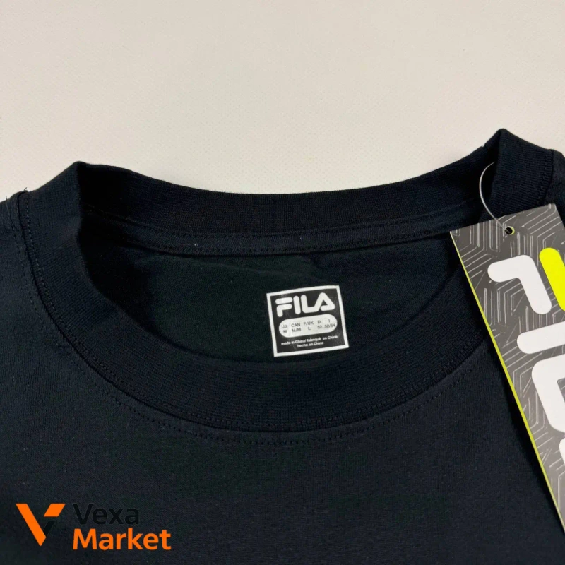 Чоловіча футболка Fila L (оверсайз) чорна 100% бавовна — фото 3