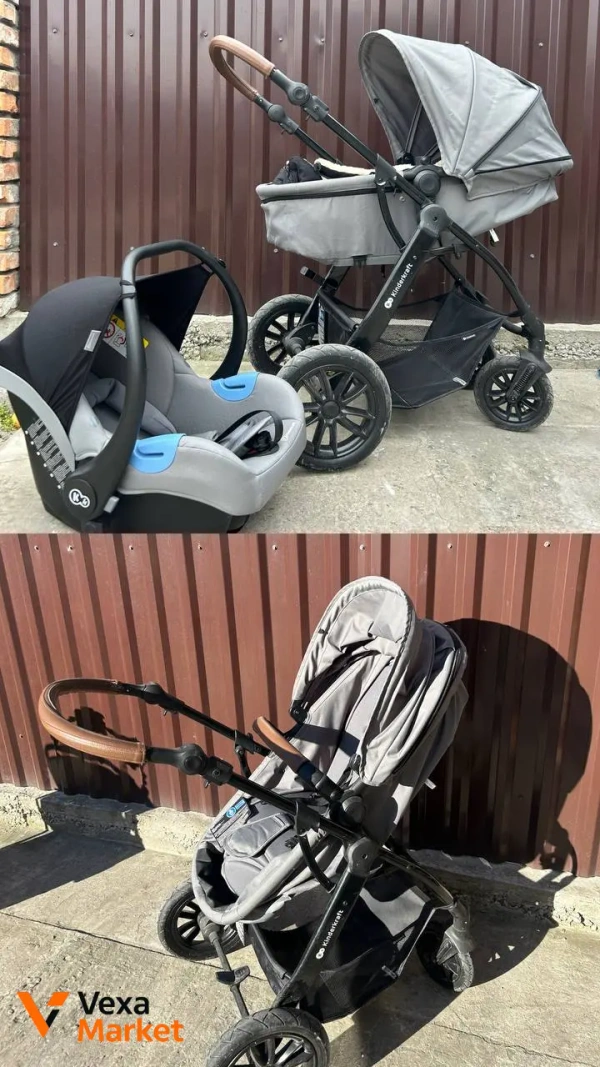 Коляска 3 в 1 Kinderkraft з автокріслом, люлькою та прогулянковим блоком