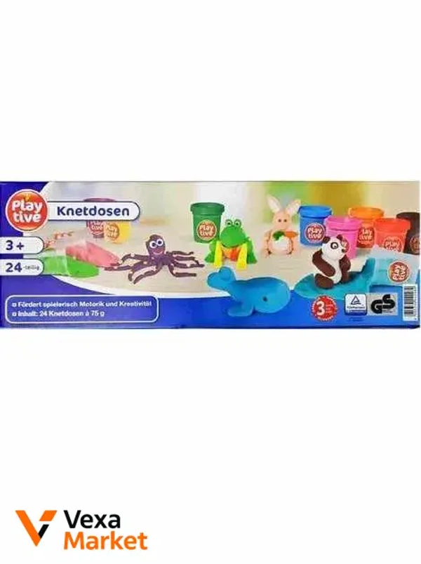 Пластилін PlayTive "Knetdosen" 24 відерця по 75 г