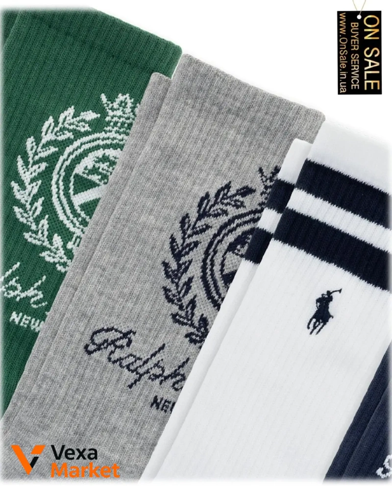 Чоловічі шкарпетки Polo Ralph Lauren набір 6 пар — фото 2