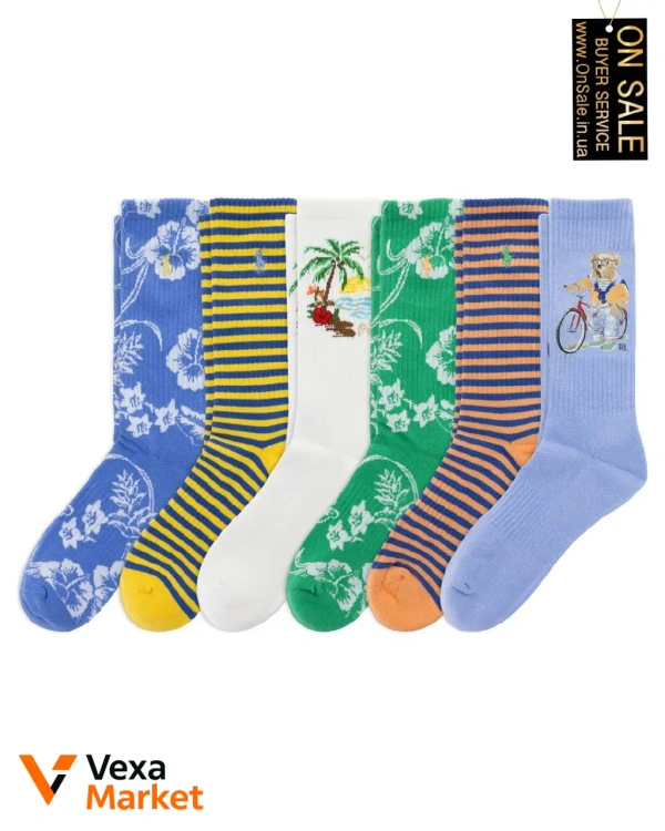 Чоловічі шкарпетки Polo Ralph Lauren набір 6 пар