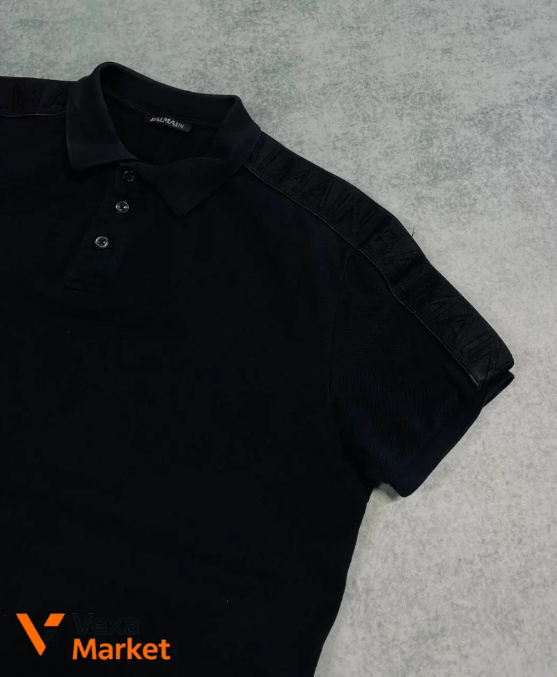 Balmain Black Men's Polo T-Shirt Size S — фото 2
