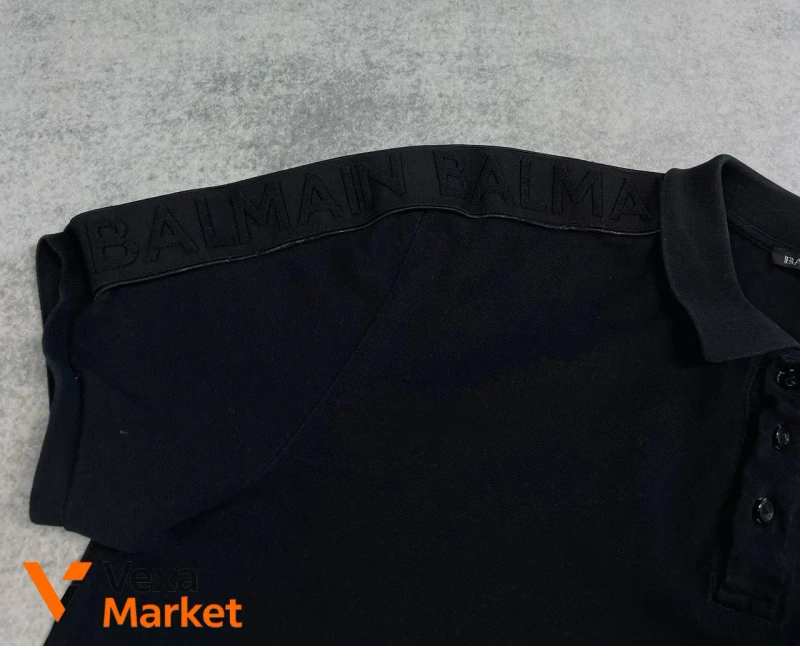 Balmain Black Men's Polo T-Shirt Size S — фото 3