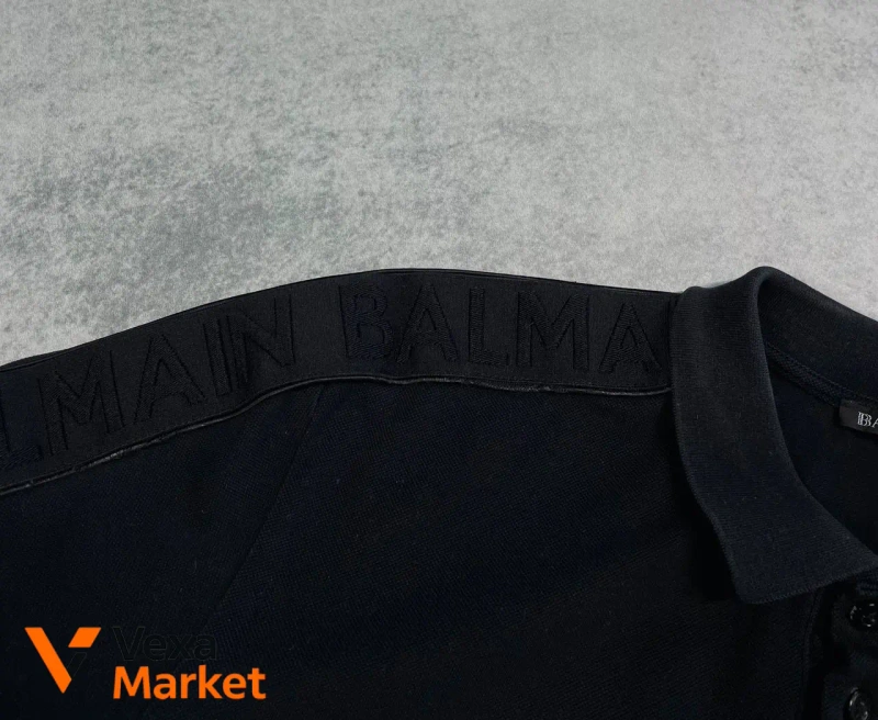 Balmain Black Men's Polo T-Shirt Size S — фото 4
