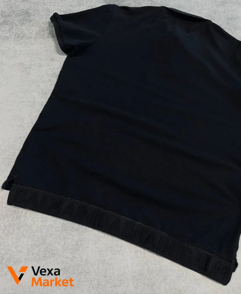 Balmain Black Men's Polo T-Shirt Size S — фото 8