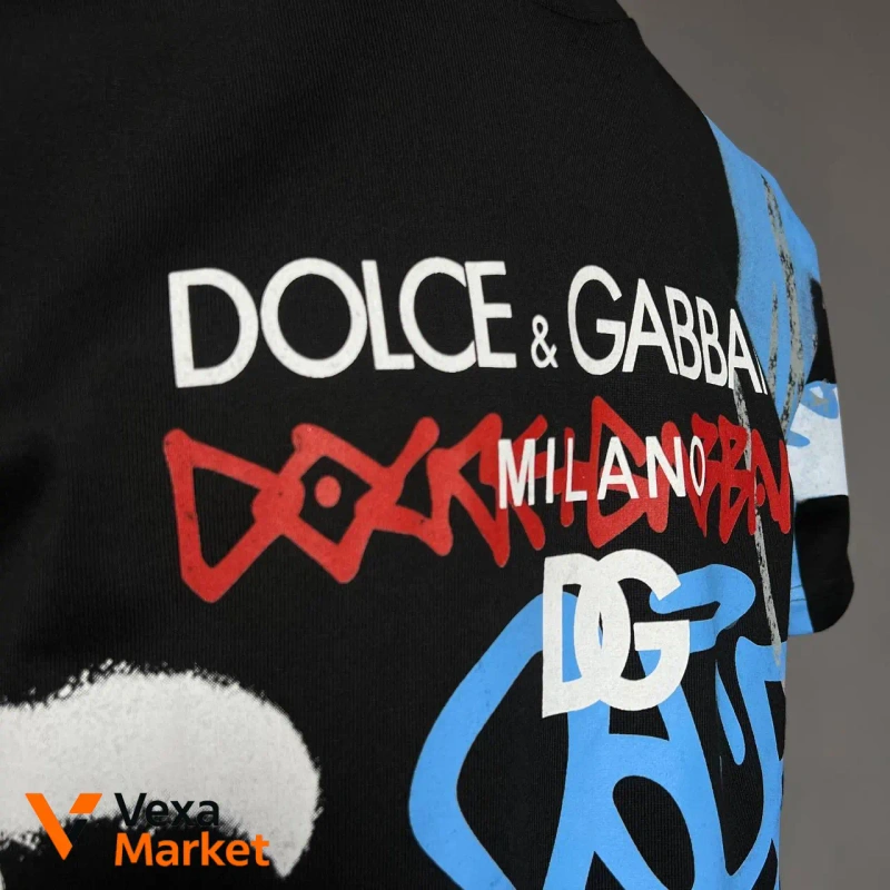 Dolce & Gabbana футболка чоловіча чорна з принтом — фото 2