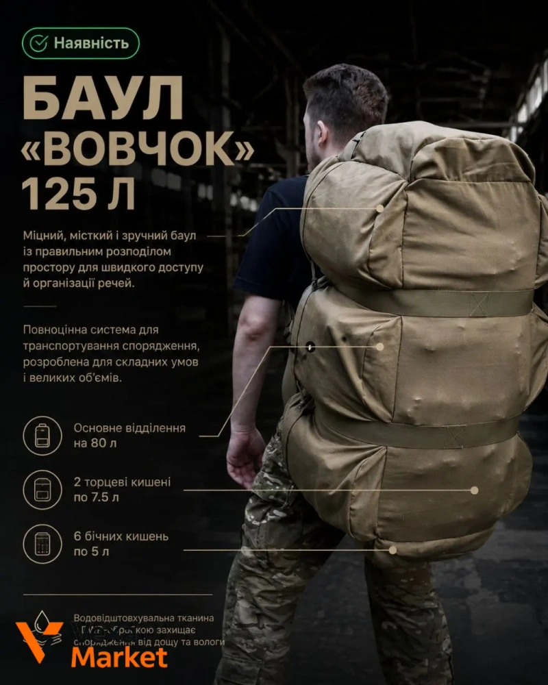 Баул 125 л + Ranger Roll для військових — фото 3