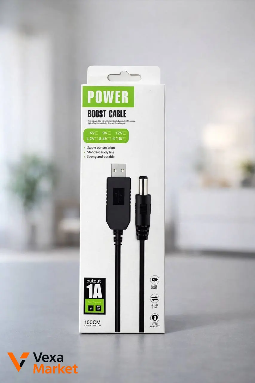 Кабель для подключения роутера от Power Bank 12V, 1A, 100см