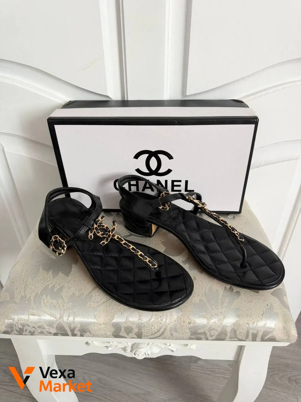 Босоніжки Chanel чорні 37 розмір (24 см)