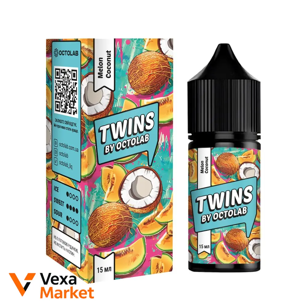 Рідина для вейпу Octobar Twins Melon Coconut 30ml 5%