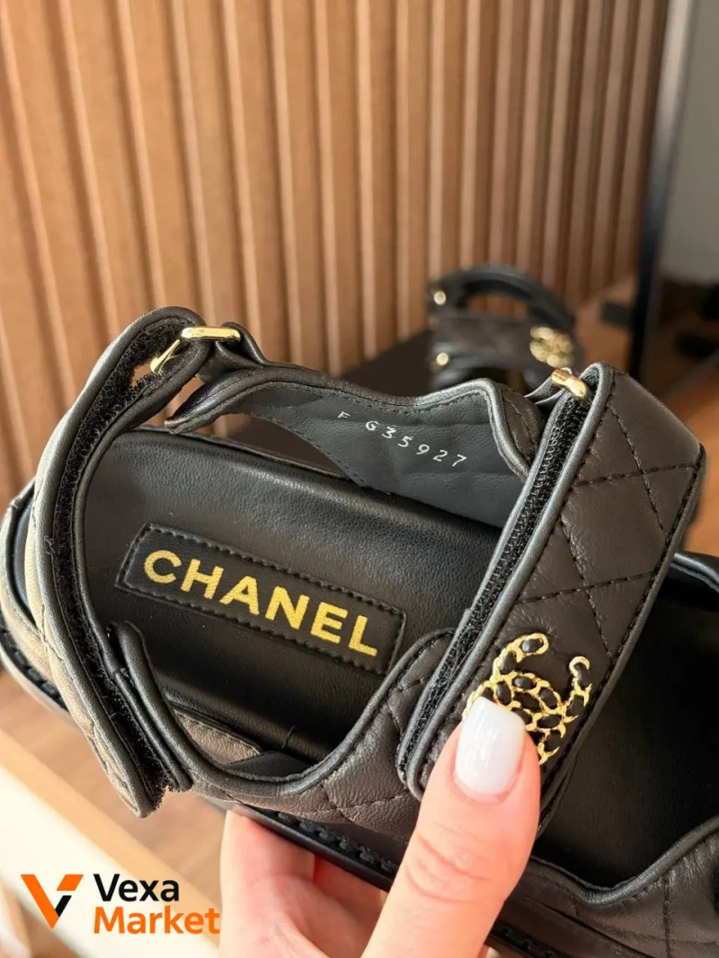 Босоніжки Chanel чорні шкіряні розмір 37 — фото 3