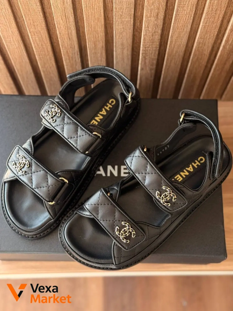 Босоніжки Chanel чорні шкіряні розмір 37 — фото 6