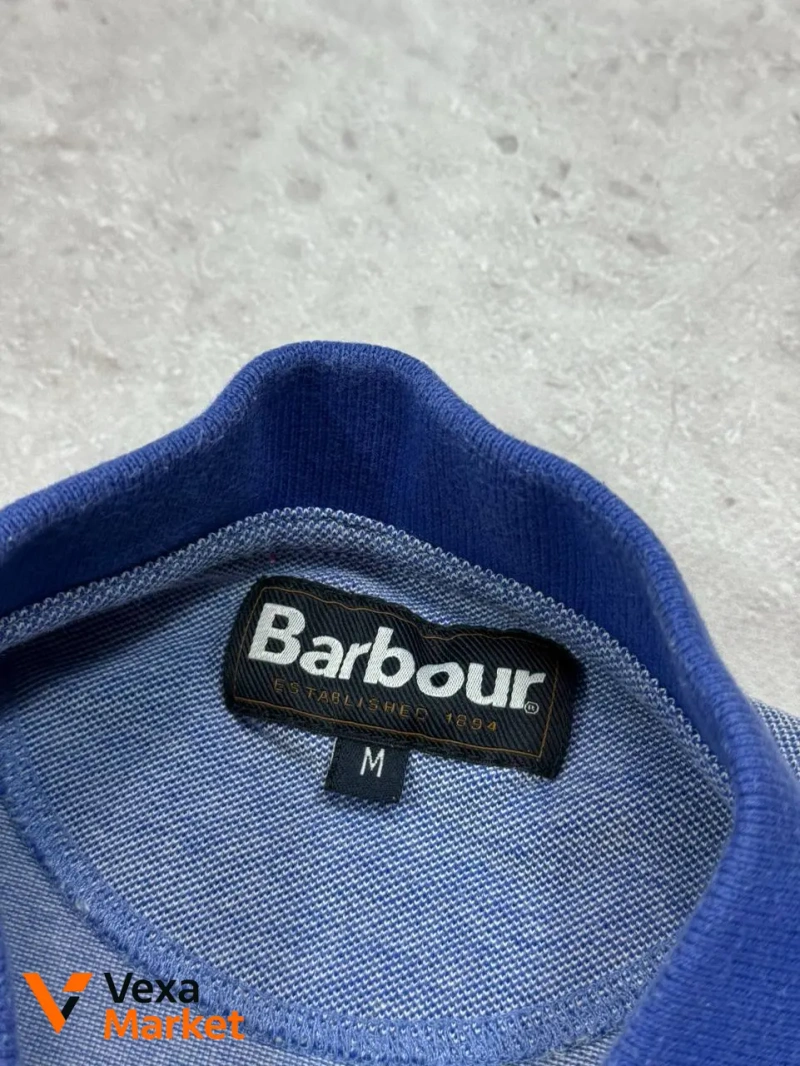 Barbour Mens Pique Polo Shirt Blue Short Sleeve — фото 5