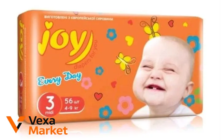 Памперси Joy розмір 3 midi 56 шт.