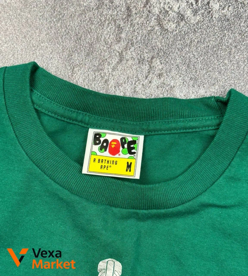 Bape T-Shirt Green Shark Face Print — фото 5