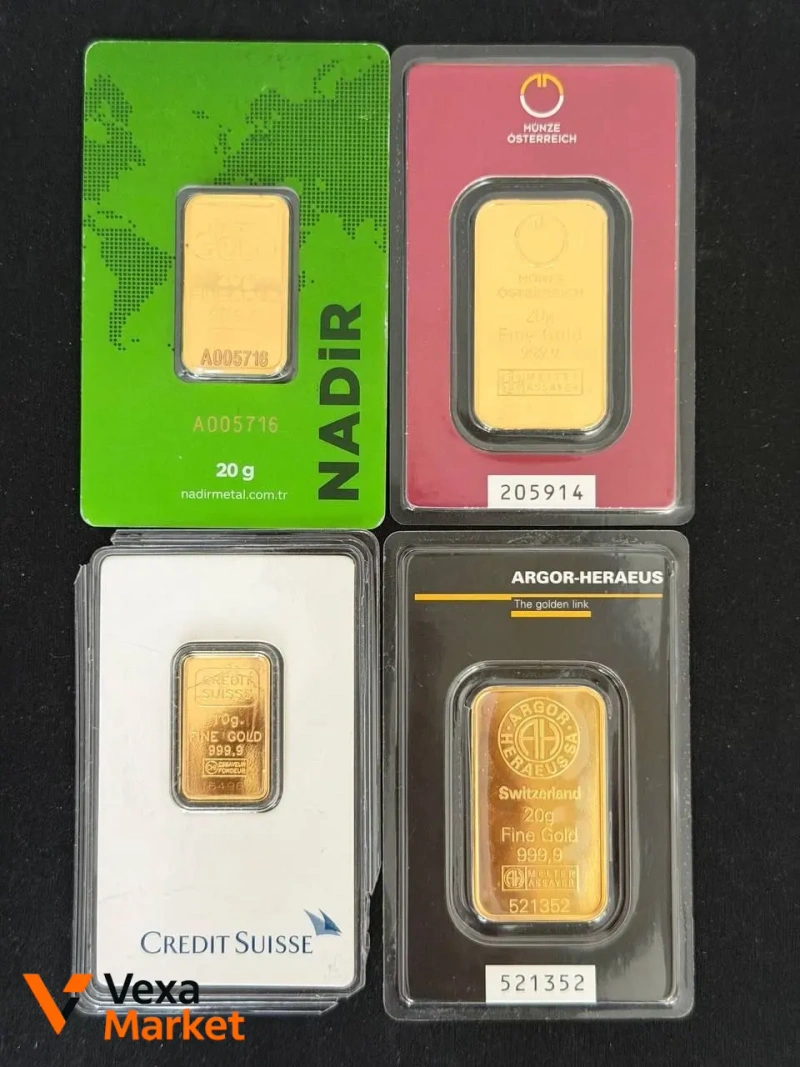 Золоті зливки Argor, Credit Suisse, Umicore, Nadir, Munze з пошкодженою упаковкою — фото 3