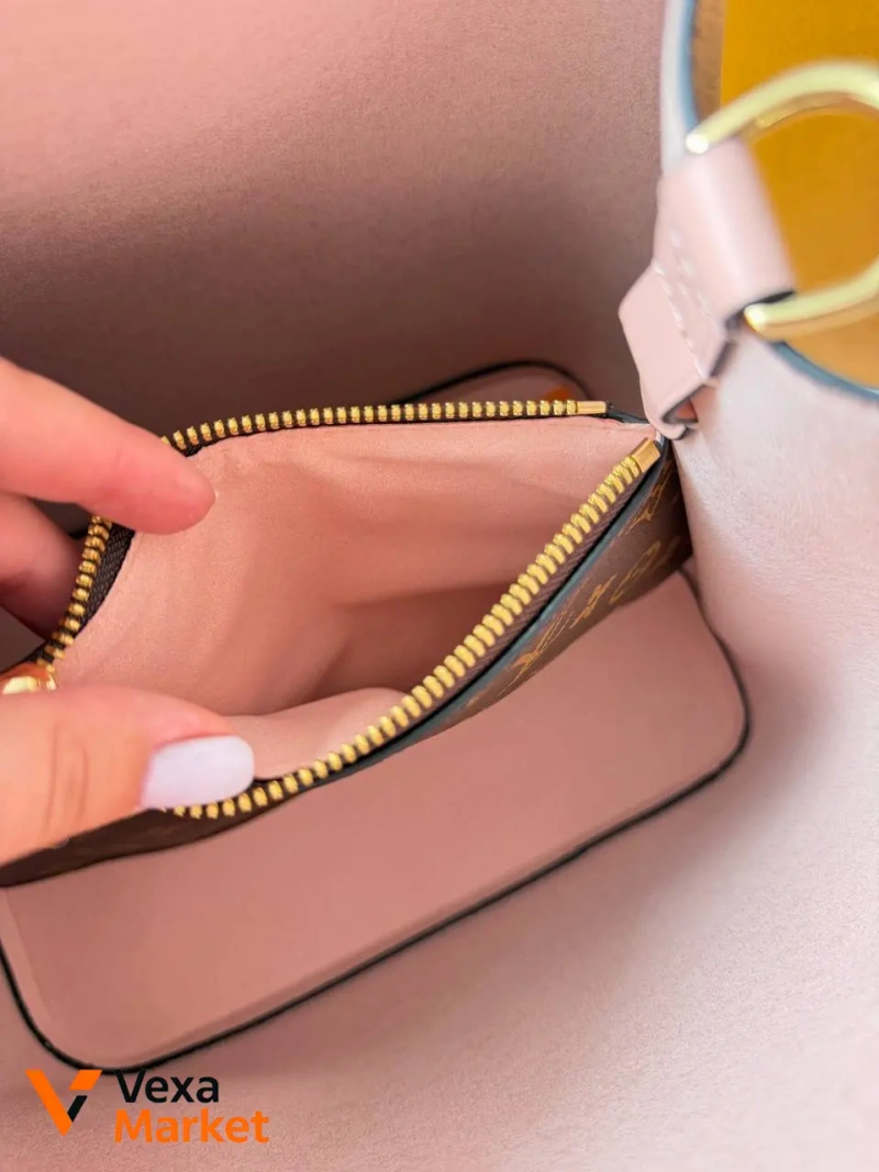 Louis Vuitton сумка-відро з натуральної шкіри та канви — фото 7