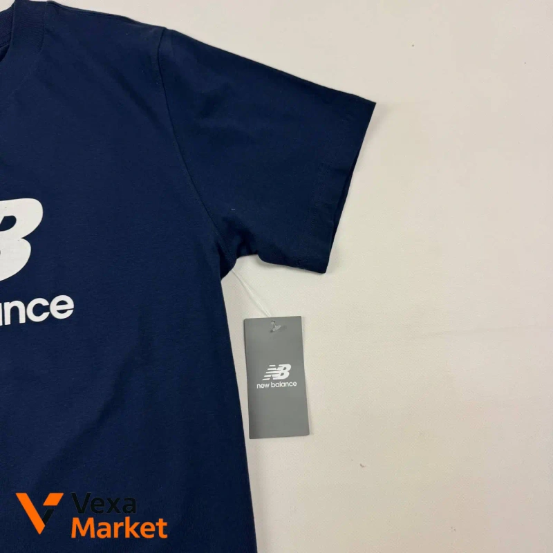 Чоловіча футболка New Balance темно-синя розмір M — фото 3