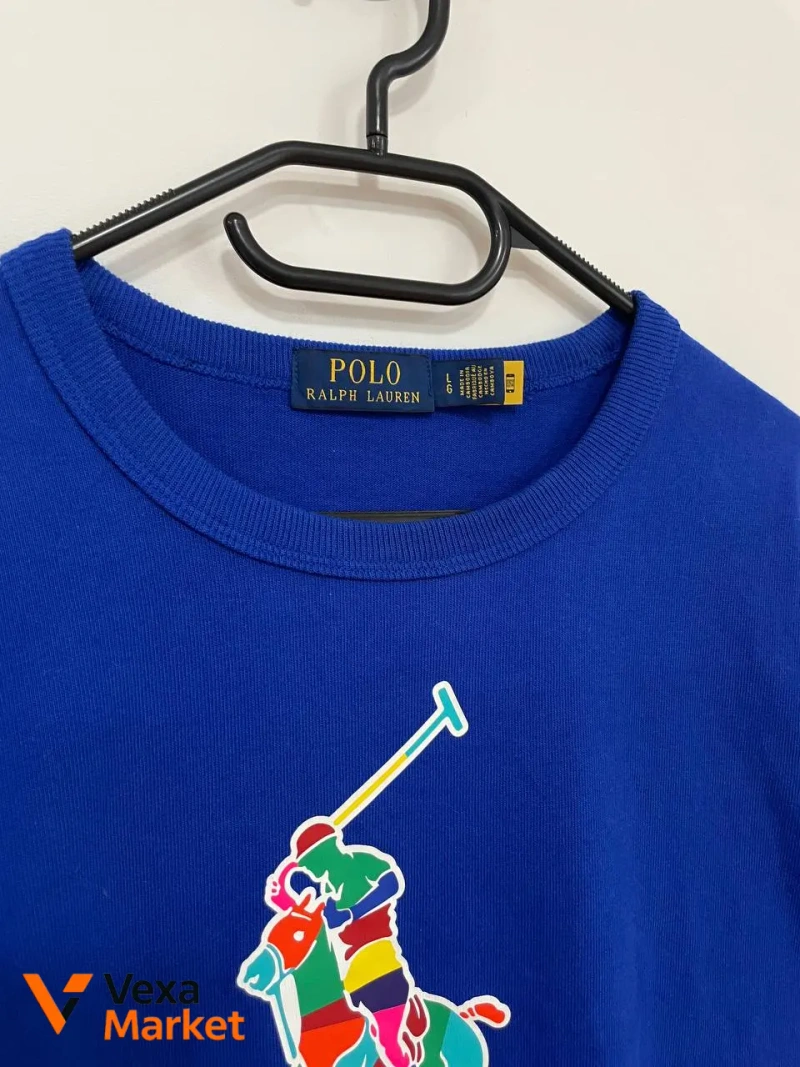 Футболка Polo Ralph Lauren синя oversize — фото 2