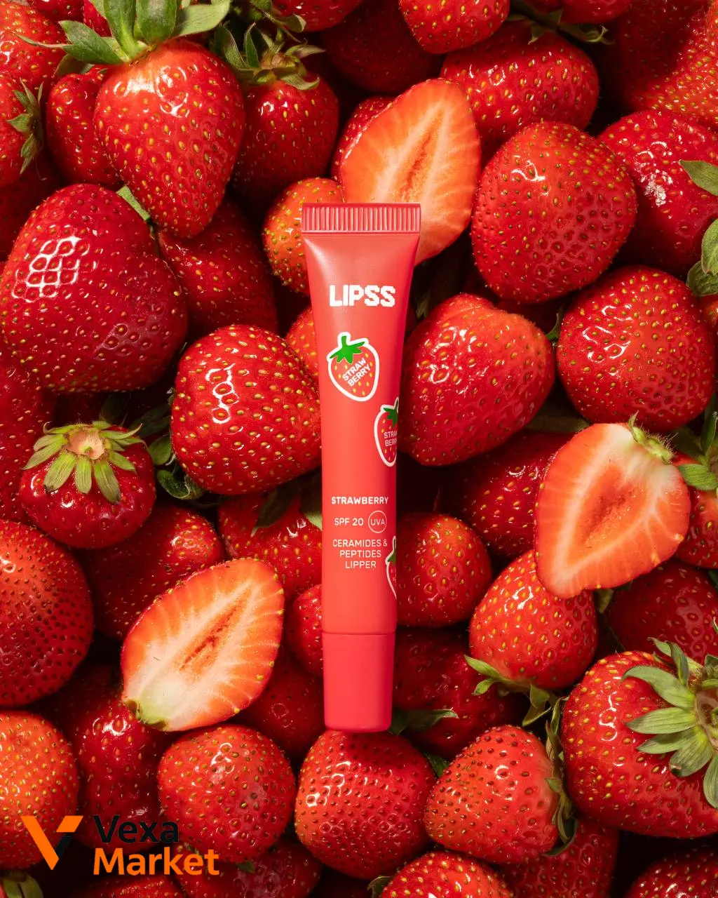 Блиск для губ Lipss Ceramides & Peptides Lipper Strawberry Summer червоний
