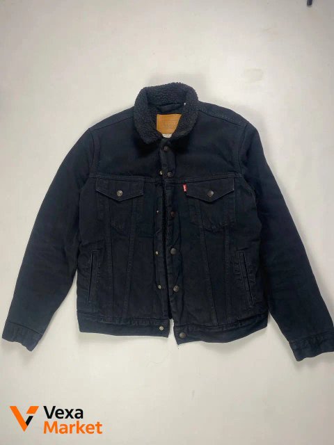 Levi's Мужская джинсовая куртка с меховым воротником размер M