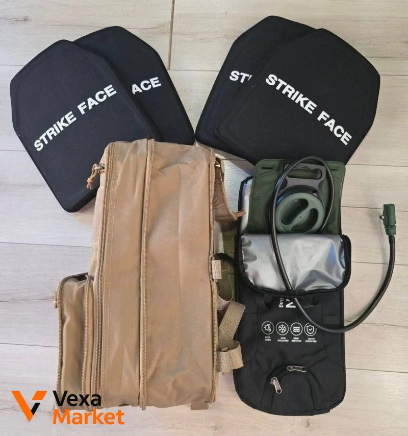 Тактичний рюкзак HIKEMAN 15л/25л MOLLE з термосумкою та гідратором 2л/3л, Койот — фото 2