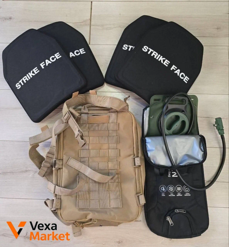 Тактичний рюкзак HIKEMAN 15л/25л MOLLE з термосумкою та гідратором 2л/3л, Койот — фото 3