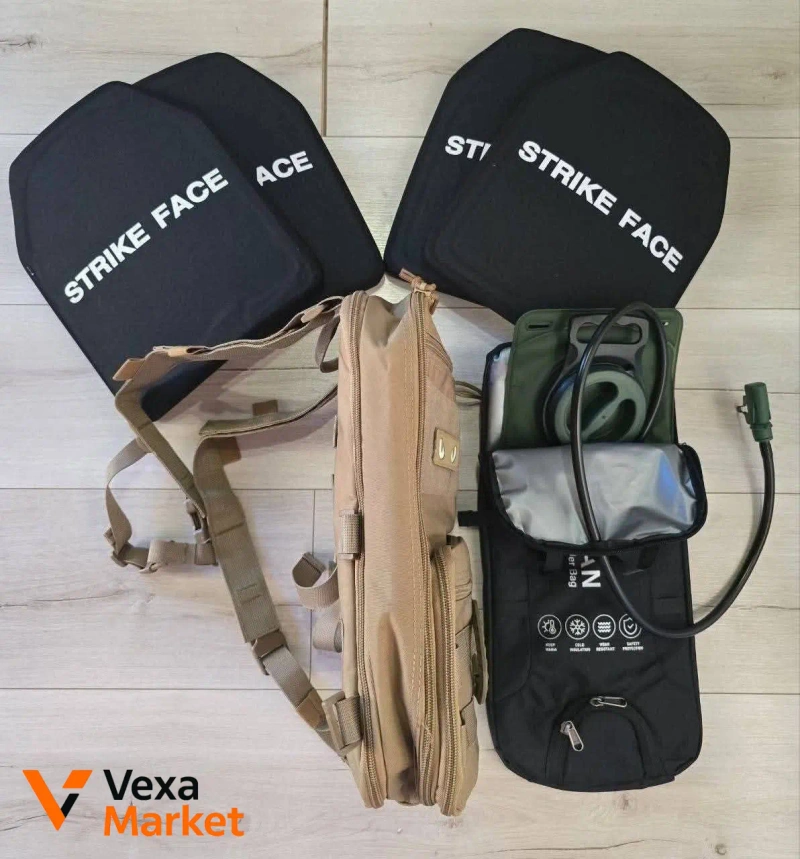 Тактичний рюкзак HIKEMAN 15л/25л MOLLE з термосумкою та гідратором 2л/3л, Койот — фото 4