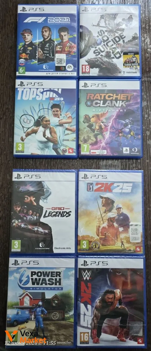 Ігри для PS5: F1 2021, Suicide Squad, TopSpin 2K25, Ratchet & Clank, Grid Legends, Power Wash Simulator, WWE 2K24