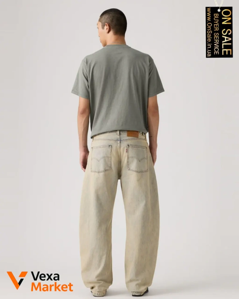 Чоловічі джинси Levi's® Baggy Barrel вільного крою з ефектом вицвілого деніму — фото 3