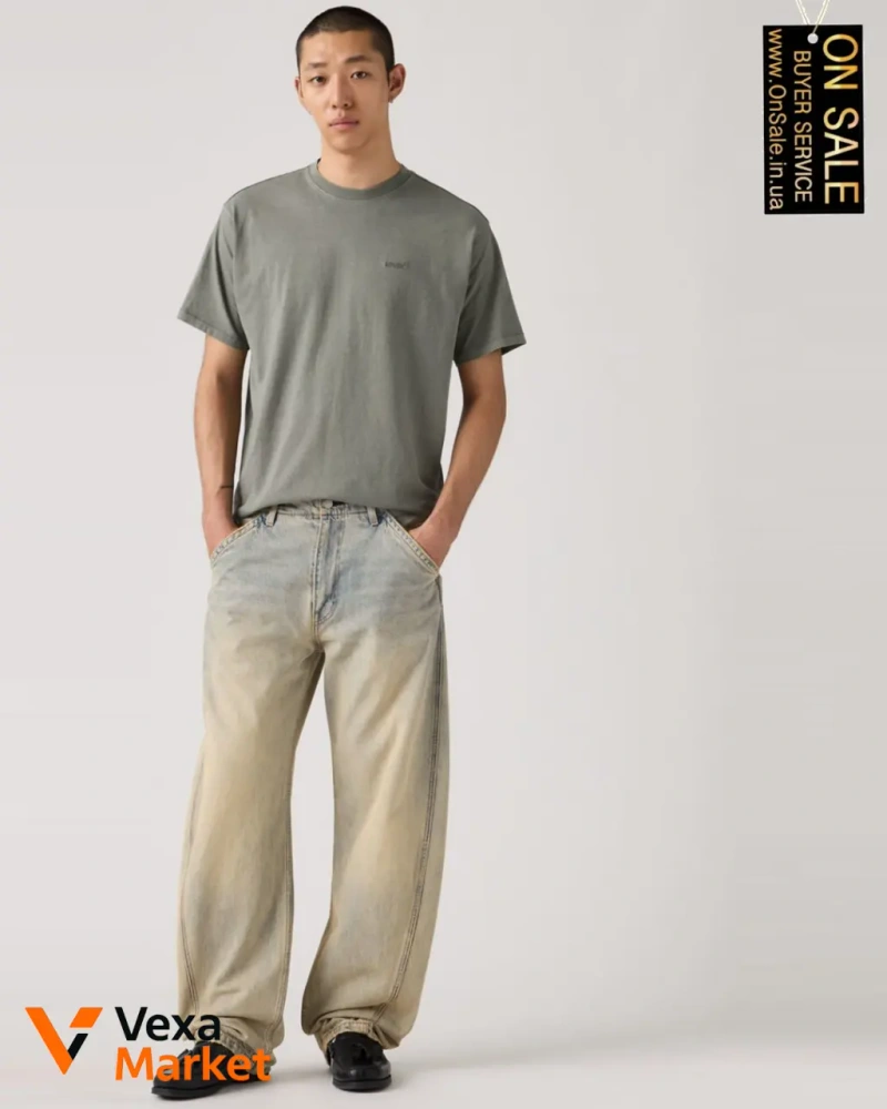 Чоловічі джинси Levi's® Baggy Barrel вільного крою з ефектом вицвілого деніму — фото 4