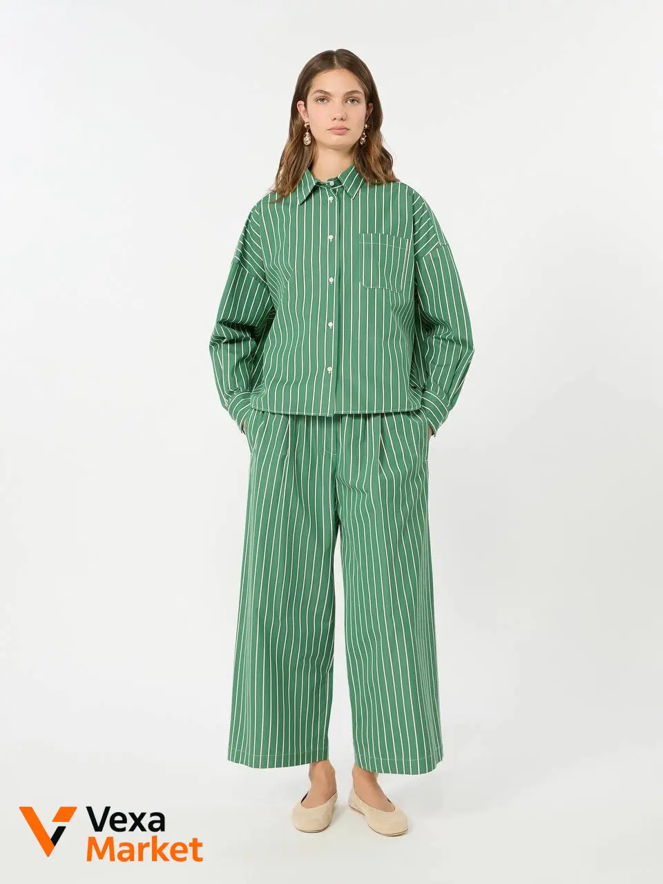 Костюм MaxMara Weekend сорочка та штани в смужку