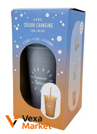 Набір стаканів AVEC Colour Changing Summer Time 4 шт., 590 мл
