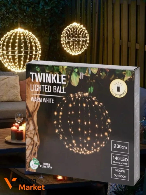 Підвісна світлодіодна куля Lidl Twinkle Lighted Ball Ø 30 см, 140 LED з таймером