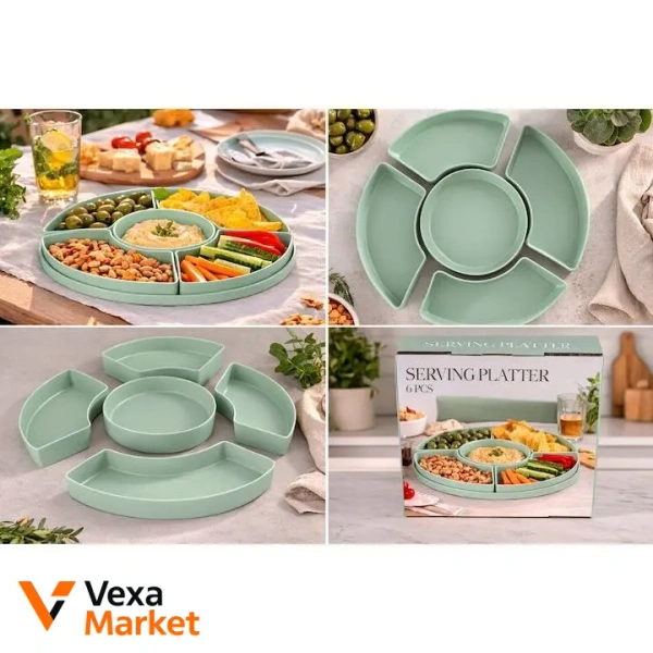 Менажниця для закусок Serving Platter, набір 6 предметів, фісташковий колір