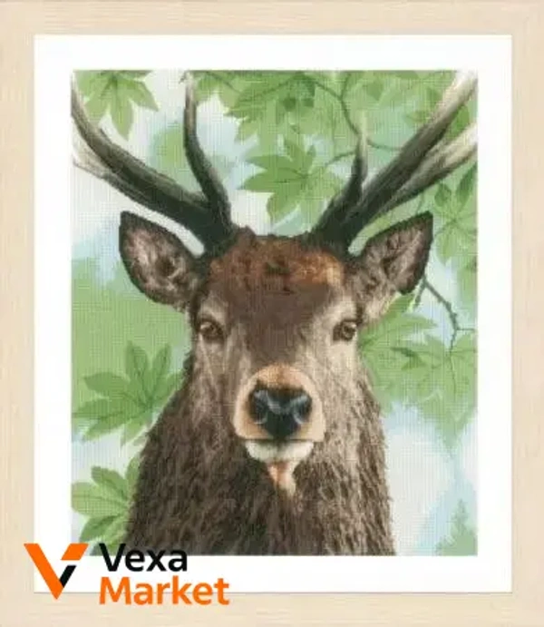 Набір для вишивки хрестом LanArte Proud red deer "Олень" 40*49 см