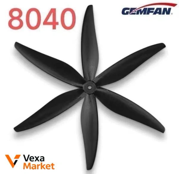 Gemfan 8040-3 Black Reinforced PC 8" 2L+2R (CW+CCW) пропелери