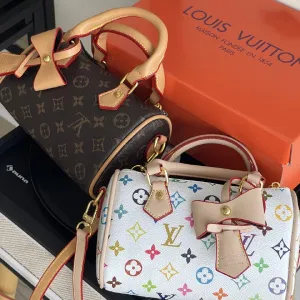 Сумка Louis Vuitton Nano Speedy еко-шкіра біла монограм