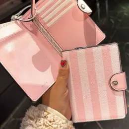 Обложка на паспорт Victoria's Secret розовая в полоску